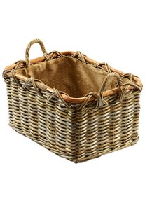 Kaminholzkorb Locker, grau, Rattan, Aufbewahrungsboxen, Kaminholzkorb