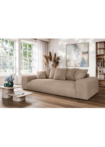 Big-Sofa Home Affaire "LAKESIDE 3-Sitzer Schlafsofa mit Bettkasten, Breite 256,5 cm", braun, B:256,5cm H:82cm T:122cm, 83% Polyester, 17% Nylon, Sofas, Big-Sofa, Liegefl&auml;che 168,5x195 cm, hoher Sitzkomfort, Ma&szlig;e B/T/H: 256/122/82cm