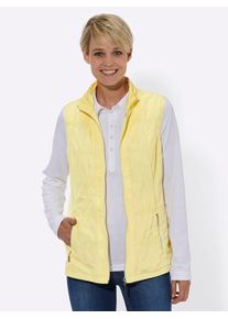 Kurzweste Casual Looks, Damen, Gr. 48, gelb (zitrone), 100% Polyester, unifarben, Westen Kurzweste
