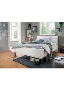 Futonbett Wiemann "Monaco, 4-fache Liegeh&ouml;henverstellung", wei&szlig; (wei&szlig;, leisten in chrom), B:99cm L:218cm, Betten, Futonbett, mit stilvollem Holzkopfteil, Made in Germany