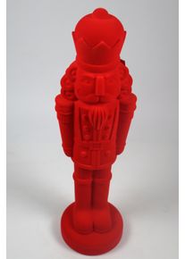 Weihnachtsfigur AM Design "Nussknacker mit samtweichem Flock", rot, B:22cm H:81cm T:22cm, Kunststoff, Dekofiguren, Weihnachtsfigur, in verschiedenen Gr&ouml;&szlig;en und Farben