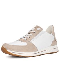 Slip-On Sneaker Ara "OSAKA", Damen, Gr. 8,5 (42,5), beige (wei&szlig;, hellbeige), Glattleder, Veloursleder, kontrastfarbene Details, Schuhe Slip-On Sneaker, Keilsneaker, Slipper mit Easy2Go-Einschlupf, H-Weite, Topseller