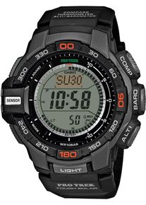 Chronograph Casio PRO TREK, schwarz, Armbanduhren, Damen, Chronograph, Quarzuhr, Armbanduhr, Herrenuhr, Funk, Solar, Stoppfunktion, Weltzeit