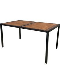 Garten-Essgruppe Garden Pleasure "Tischgruppe &raquo;BILBAO&laquo;", schwarz (schwarz, schwarz), FSC-zertifizierter Holzwerkstoff, Stahl, Wicker/Kunststoffgeflecht, Sitzm&ouml;bel-Sets, Garten-Essgruppe, 6 St&uuml;hle, Tisch LxB: 150x90 cm, inkl Auflagen