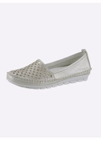 Slipper Gemini, Damen, Gr. 40, silber (silberfarben), Glattleder, Schuhe Slipper