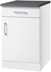 Unterschrank KOCHSTATION "KS-Paris", wei&szlig; (wei&szlig;, wei&szlig;), B:50cm H:85cm T:60cm, Schr&auml;nke, Unterschrank, Breite 50 cm