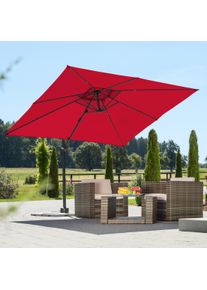 Ampelschirm Schneider Schirme "Rhodos Junior", rot, Obermaterial: 100% Polyester, Standschirme, Ampelschirm, rot, quadratisch, ohne Wegeplatten