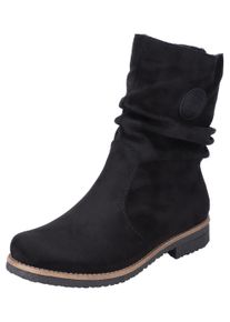 Winterstiefelette Rieker, Damen, Gr. 37, schwarz, Lederimitat, Schuhe Winterstiefelette, mit gerafftem Schaft