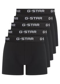 G-Star Raw Boxershorts G-STAR "MAIZE, 5 PACK TRUNKS", Herren, Gr. L, 5 Stk., schwarz, Jersey, Obermaterial: 95% Baumwolle, 5% Elasthan, unifarben, eng, Unterhosen Boxershorts, mit Logobund