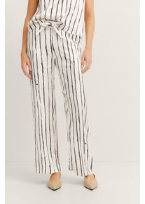 Stoffhose Bugatti, Damen, Gr. 42, Normalgr&ouml;&szlig;en, wei&szlig; (290, wei&szlig;), 100% Viskose, gestreift, normal, Hosen Stoffhose, mit dehnbarem Bund