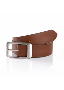 Lederg&uuml;rtel Tom Tailor "TTAMY", Damen, Gr. 105, braun (cognac, braun), Rindsleder, G&uuml;rtel Lederg&uuml;rtel, 4 cm breiter Dameng&uuml;rtel, modisch vielseitig