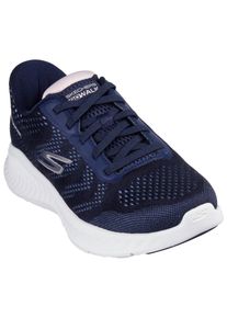 Slip-On Sneaker Skechers "GO WALK NOW-KHLOE", Damen, Gr. 40, blau (navy, wei&szlig;), Textil, Schuhe Slip-On Sneaker, Freizeitschuh mit Fersenkissen und Slip-ins Technologie, Topseller