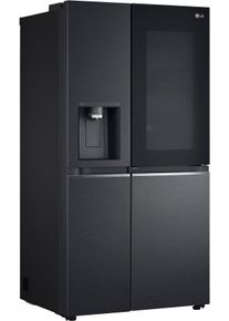 LG Side-by-Side, Energieeffizienz: E, schwarz, zzgl. Crafted Ice, K&uuml;hlschr&auml;nke, Craft Ice Bereiter, InstaView&trade;, Side-by-Side