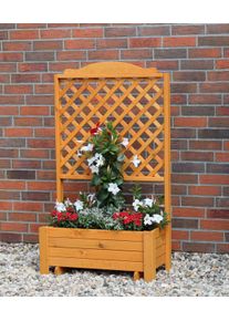 Spalier Promadino "Romantica", braun (honigbraun), B:80cm H:140cm T:38cm, Holzwerkstoff, Rankhilfen, Spalier, mit Pflanzkasten, BxTxH: 80x38x140 cm