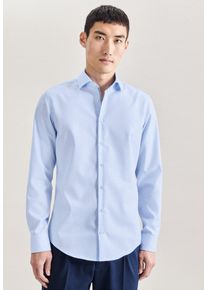 Businesshemd Seidensticker "Slim", Herren, Gr. M (39), normale &Auml;rmell&auml;ngen, blau (hellblau), 100% Baumwolle, unifarben, slim fit, 2-Knopf-Manschette, Hemden Businesshemd, Slim 1/1 Kentkragen Uni