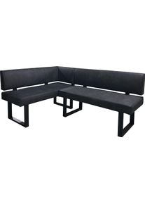 Eckbank ByLiving "Vancouver", grau (anthrazit), B:180cm, 100% Polyester, Sitzb&auml;nke, Eckbank, mit Taschenfederkern, langer Schenkel wahlweise rechts oder links
