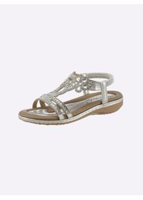 Sandale Andrea Conti, Damen, Gr. 38, silber (silberfarben), Textil, Schuhe Sandale