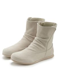 Stiefelette Vivance "Stiefel, Boots", Damen, Gr. 40, grau (hellgrau, creme), Obermaterial: 100% Rindsleder. Decksohle: 100% Textilmaterial. Futter: 100% Textilmaterial. Laufsohle: 100% Synthetik, Veloursleder, unifarben, Basic, Schuhe Stiefelette, aus hochwertigem Leder mit Rei&szlig;verschluss