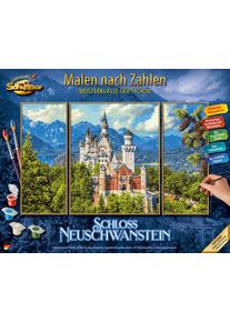 Malen nach Zahlen Schipper "Meisterklasse Triptychon - Schloss Neuschwanstein", bunt, Malvorlagen, KinderB:20cm H:50cm, Malen nach Zahlen, Made in Germany, B:20cm H:50cm