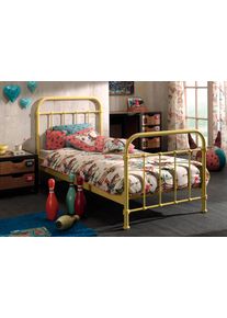 Einzelbett Vipack "New York, Bettgestell Metall, pulverbeschichtet, in zeitlosem Design", gelb, B:95cm H:100cm L:210cm, Betten, Einzelbett, zwei Breiten und mehrere Farben zu Auswahl