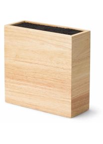 Messerblock CONTINENTA, beige (natur), B:9cm H:21,5cm L:22cm, Messerbl&ouml;cke, Messerblock, flexibler Einsatz, Hartholz