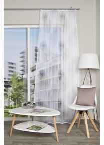 Vorhang Home Wohnideen "RAWLINS" Gr. 2, grau, B:140cm H:175cm, Voile, Polyester, Gardinen, Vorhang, Zugbandschal RAWLINS bedruckt