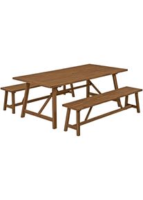 Garten-Essgruppe Garden Pleasure "SYDNEY", braun, Massivholz, Sitzm&ouml;bel-Sets, Garten-Essgruppe