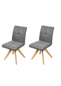 Drehstuhl Home Affaire "Ida Polsterstuhl, K&uuml;chenstuhl, 4-Fu&szlig;stuhl", grau (grau, eiche farbe), B:45cm H:90cm T:61cm, Massivholz, Metall, Polyester, St&uuml;hle, Drehstuhl, 180 drehbar, mit automatischer R&uuml;ckstellung