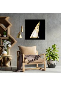 Acrylglasbild Bruno Banani "Flakon Parfum Bruno Banani - Acrylbilder mit Blattgold veredelt", gold (farbe bild(er): gold), B:90cm H:90cm, Bilder, Acrylglasbild, Goldveredelung, Handgearbeitet, Gerahmt, Edel