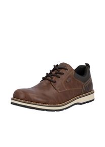 Schn&uuml;rschuh Rieker, Herren, Gr. 47, braun (dunkelbraun), Lederimitat, Textil, Schuhe Schn&uuml;rschuh, Business Schn&uuml;rer, Halbschuh, Casual Sneaker mit Innenrei&szlig;verschluss