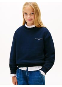 Sweatshirt Tommy Hilfiger "MINI CORP C-NECK", Jungen, Gr. 16 (176), schwarz night navy, Sweatware, Obermaterial: 80% Baumwolle, 20% Polyester, unifarben, regular fit normal, Rundhals, B&uuml;ndchen, Sweatshirts Sweatshirt, Kinder bis 16 Jahre, f&uuml;r Jungen und M&auml;dchen, regular fit