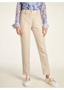 Leinenhose Heine, Damen, Gr. 20, Kurzgr&ouml;&szlig;en, beige, 100% Leinen, unifarben, lang, Hosen Leinenhose