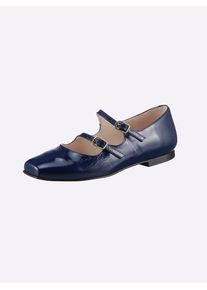 Ballerina Heine, Damen, Gr. 40, blau, Lackleder, Leder, Rindsleder, Schuhe Ballerina