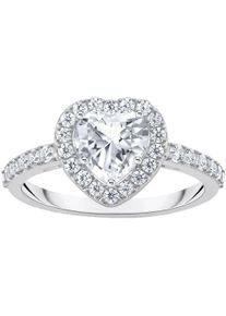 Fingerring Thomas Sabo "Schmuck Silber 925 Ring Halo in Herzform" Gr. 52, silber (silberfarben, kristallwei&szlig;), Fingerringe, Damen, 52, Silber 925 (recycelt), 2mm, Fingerring, mit Zirkonia (synth.)