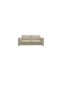 2-Sitzer FLEXLUX "Fiore, super Sitzkomfort durch Kaltschaum im Sitz", beige (sandy beige), B:164cm H:85cm T:92cm, 100% Polyester, Sofas, 2-Sitzer, breite Armlehnen, F&uuml;&szlig;e Alu