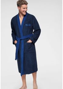 H.I.S. Unisex-Bademantel H.I.S "Hannes, ideal f&uuml;r Sauna & Spa, Hotelbademantel, Morgenmantel" Gr. XL, blau (marine), L:125cm, Walkfrottee, Hausm&auml;ntel, Unisex-Bademantel, f&uuml;r Damen & Herren, lang, mit Taschen, S-3XL