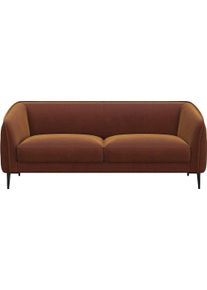 2,5-Sitzer FLEXLUX "Belle Designsofa, Couch, bequem durch Kaltschaum im Sitz", braun (cognac), B:188cm H:74cm T:89cm, 100% Polyester, Sofas, 2 5-Sitzer, Skandinavisches Design, In hochwertiger Verarbeitung