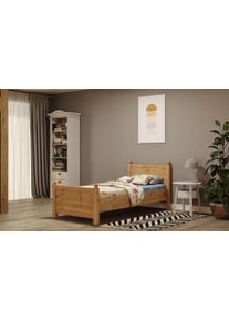 Massivholzbett OTTO HOME "Mila, hohe Belastbarkeit Jugendbett, FSC zertifiziertes Massivholz", beige (natur), B:100cm H:86cm L:212cm, Betten, Massivholzbett, aus massiver Kiefer, inklusive Lattenrost