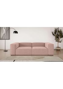 Big-Sofa OTTO HOME "XL HAILY Modularsofa extra tief, Sitztiefe 100 cm", rot (coral), B:260cm H:72cm T:130cm, 100% Polyester, Sofas, Big-Sofa, als Modul oder separat verwendbar, f&uuml;r individuelle Zusammenstellung
