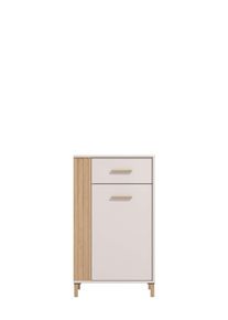 Schuhschrank Home Affaire "Belfort, Schuhkommode, Schuhregal, H&ouml;he 103 cm", wei&szlig; (cashmere), B:59,5cm H:103cm T:40cm, Holzwerkstoff, Kunststoff, MDF, Schr&auml;nke, Schuhschrank, zwei Einlegeb&ouml;den, 4 F&auml;cher, mit Schublade, in Kaschmirfarbe