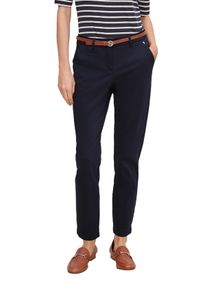 Chinohose comma, Damen, Gr. 34, N-Gr, blau, Web, Obermaterial: 65% Baumwolle, 30% Polyester, 5% Elasthan, slim fit 7/8-L&auml;nge, Hosen Chinohose, mit G&uuml;rtel und Stretch