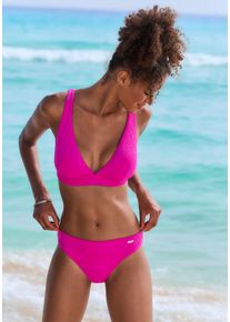 Bikini-Hose Buffalo "Bubble", Damen, Gr. 40, N-Gr, pink, Obermaterial: 96% Polyamid, 4% Elasthan. Futter: 92% Polyester, 8% Elasthan, Strukturmuster, Badehosen Bikini-Hose, mit floralem Strukturmuster