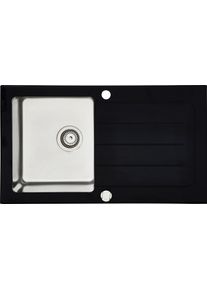 Einbausp&uuml;le respekta "New York", schwarz, B:86cm T:50cm, Glas, K&uuml;chensp&uuml;len, Einbausp&uuml;le, beidseitig einbaubar