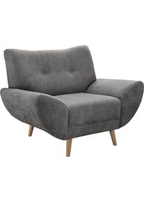 Sessel Home Affaire "Basta", graubraun, B:111cm H:82cm T:87cm, 100% Polyester, Sessel, Sessel