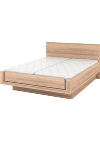Holzbett Musterring "Sorrent, Bettgestell, Bettrahmen, teilmassiv Eiche", braun (wei&szlig;, neutral), B:160cm L:210cm, Betten, Holzbett, Eiche teilmassiv, Liegeh&ouml;henverstellung, in schwebender Optik