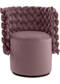 Sessel Calia italia "GIUGGIOLA Extravaganter Designsessel", rosa, B:70cm H:81cm T:62cm, 100% Polyester, Sessel, Sessel, Drehsessel, wahlweise mit Drehfunktion