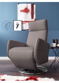Sit & More TV-Sessel SIT & MORE "Kobra", grau (hellgrau), B:71cm H:110cm T:82cm, Luxus-Microfaser (90% Polyester, 10% Polyamid);Flachgewebe (100% Polyester);Struktur (100% Polyester), Sessel, TV-Sessel