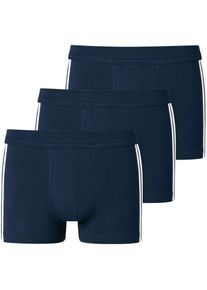 Boxer Schiesser "95/5", Herren, Gr. 10, blau (803, dunkelblau), Single Jersey, Obermaterial: 95% Baumwolle, 5% Elasthan, unifarben, eng, Unterhosen Boxer, mit softem, tonalem Bund, kontraststarke Seitenstreifen