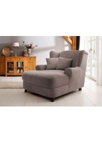 XXL-Sessel Home Affaire "Oase, B: 120 cm, Sitzh&ouml;he: 50 cm - OTTO. Verl&auml;ssliche Qualit&auml;t.", grau (taupe), B:120cm H:101cm T:142cm, Luxus-Microfaser (90% Polyester/10% Polyamid), Sessel, XXL-Sessel, mit 2 Zierkissen & Massivholzf&uuml;&szlig;e