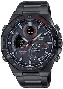 Smartwatch CASIO EDIFICE, schwarz (rot, anthrazit, silberfarben, schwarz), Smartwatches, Herren, Smartwatch, Solaruhr,Armbanduhr,Herrenuhr,Stoppfunktion,Edelstahlarmband,Bluetooth
